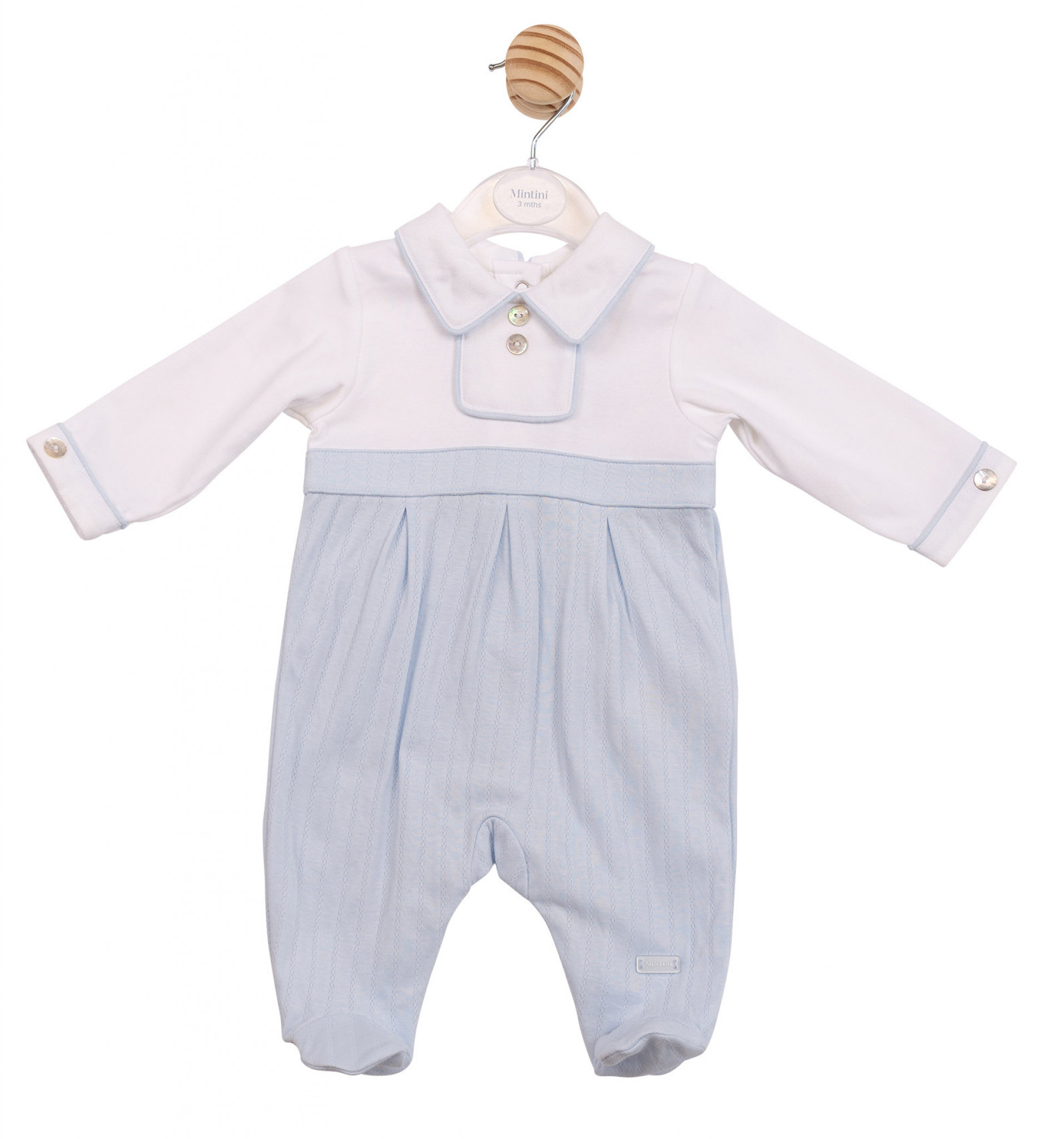 Mintini MB6892 * MB6892 Pointelle Piped All In One (1-6 months)