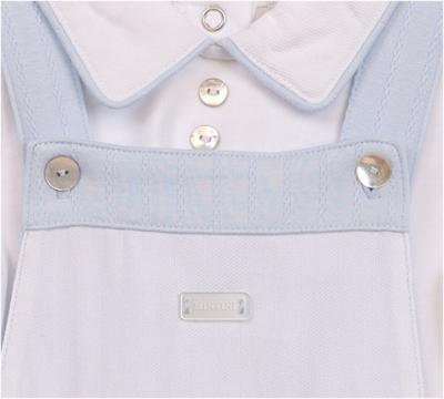 Mintini MB6893A * MB6893A Pointelle Piped Dungaree Set(12-24 months)