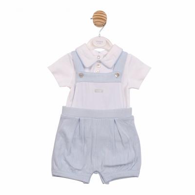 MB6893A  Pointelle Piped Dungaree Set (12-24 months)