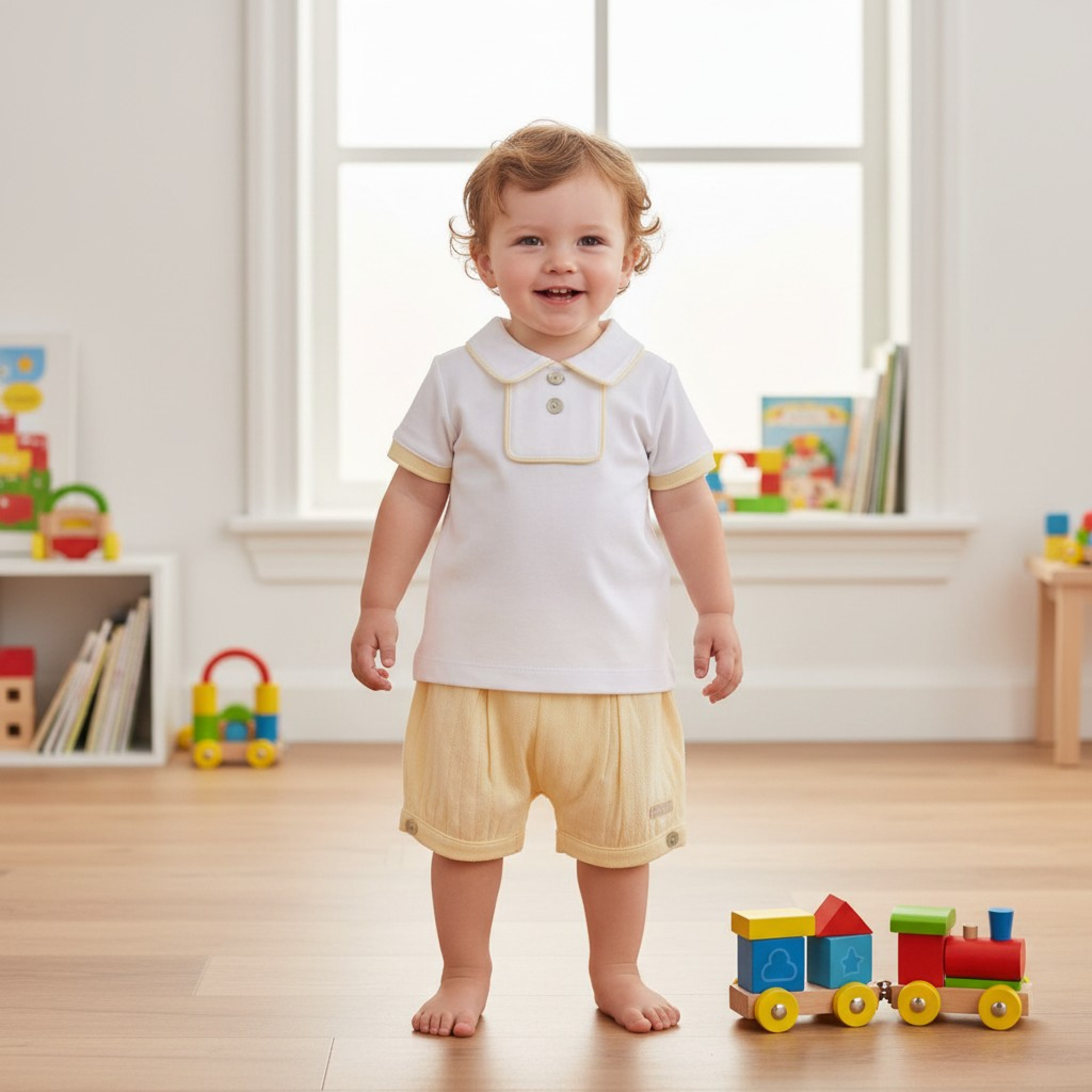 Mintini MB6900A * MB6900A Pointelle Piped Bloomer Set (12-24 months)