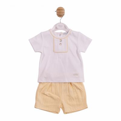 Mintini MB6901 * MB6901Y Pointelle Piped Shorts Set (3-9 months)