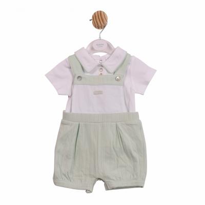 Mintini MB6905 * MB6905SG Pointelle Piped Dungaree Set(3-9 months)