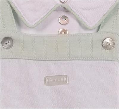 Mintini MB6905 * MB6905 Pointelle Piped Dungaree Set(3-9 months)