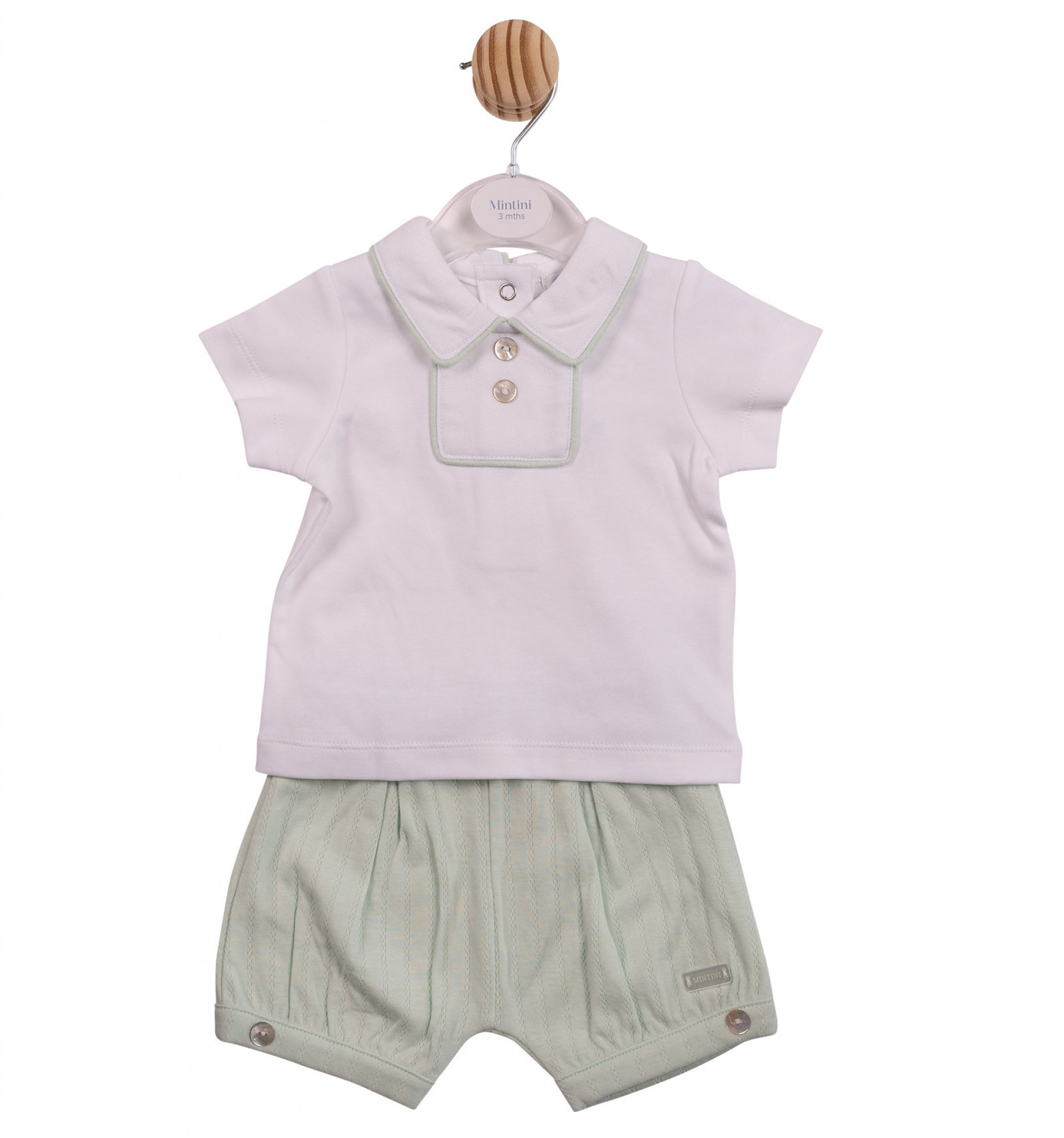Mintini MB6906A * MB6906A Pointelle Piped Bloomer Set(12-24months)