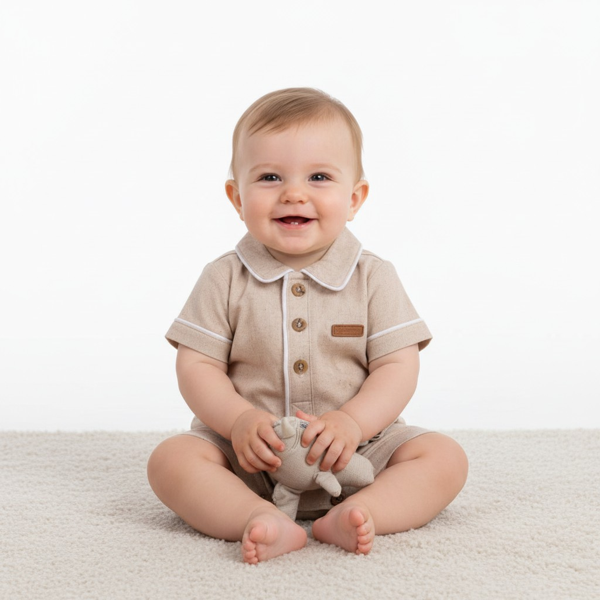 Mintini MB6946 * MB6946B Piped Romper (3-12 months)