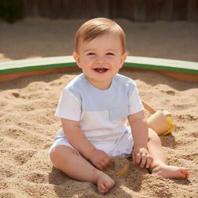 MB6953S  Colour Block Romper  (3-12 months)