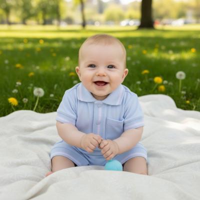 MB6955S  Polo Style Romper  (3-12 months)