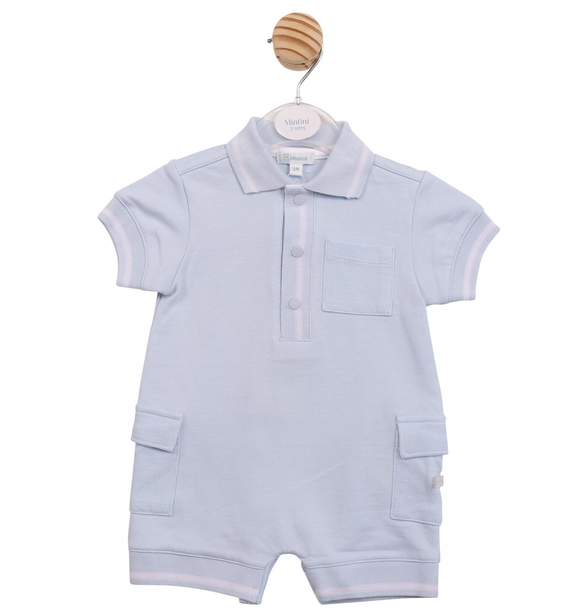 Mintini MB6955 * MB6955 Polo Style Romper (3-12 months)