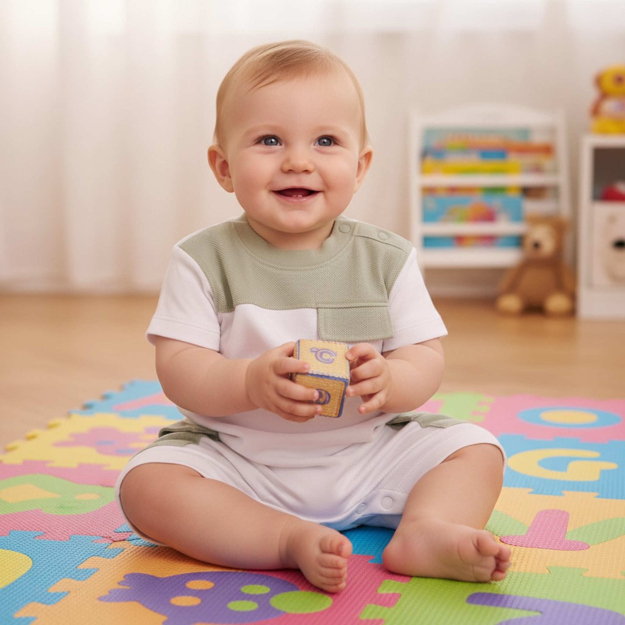 Mintini MB6973 * MB6973G Colour Block Romper (3-12 months)