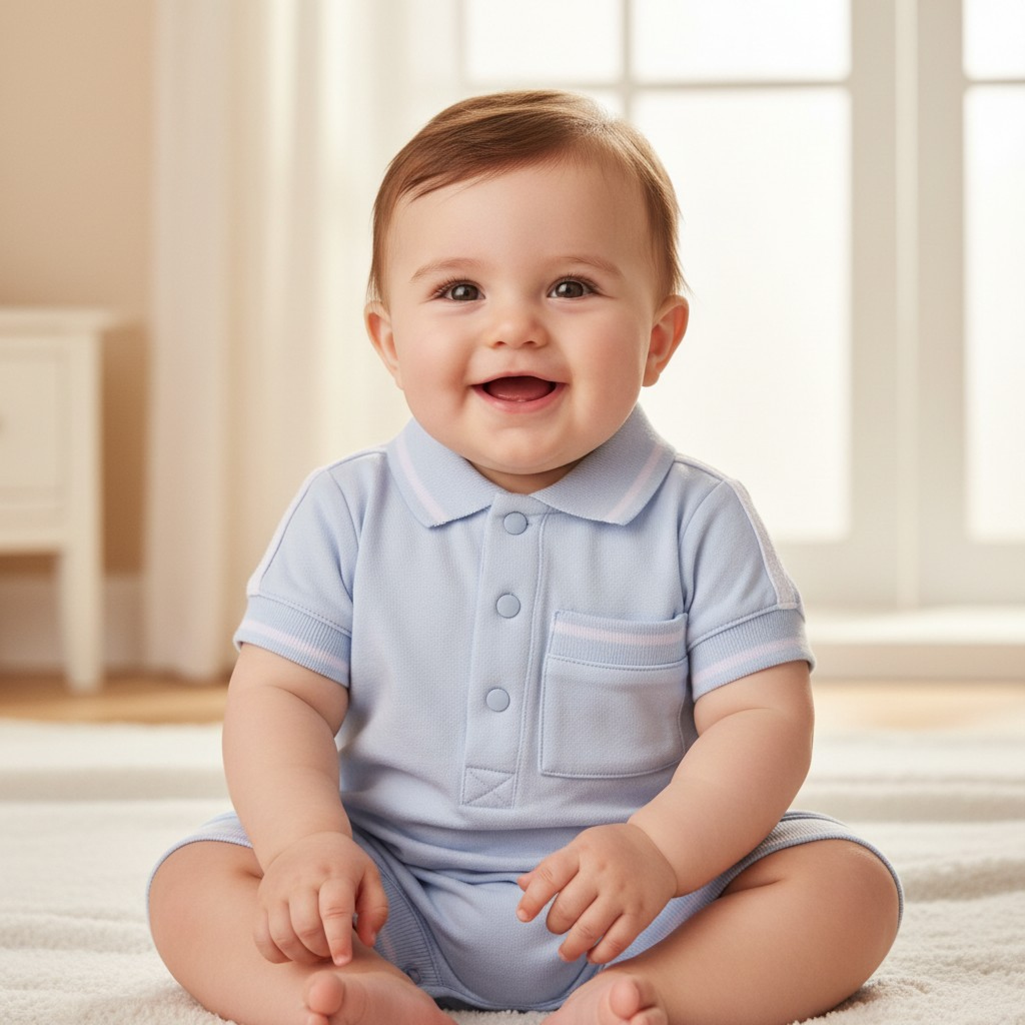 Mintini MB6983 * MB6983S Polo Style Romper (3-12 months)