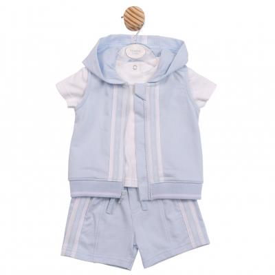 Mintini MB6985B * MB6985B Stripe Shorts and Gilet Set(3-5 years)
