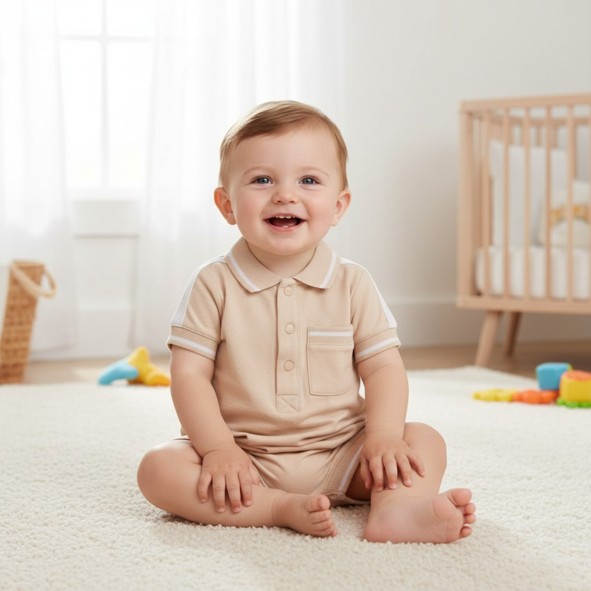 Mintini MB6991 * MB6991 Polo Style Romper (3-12 months)