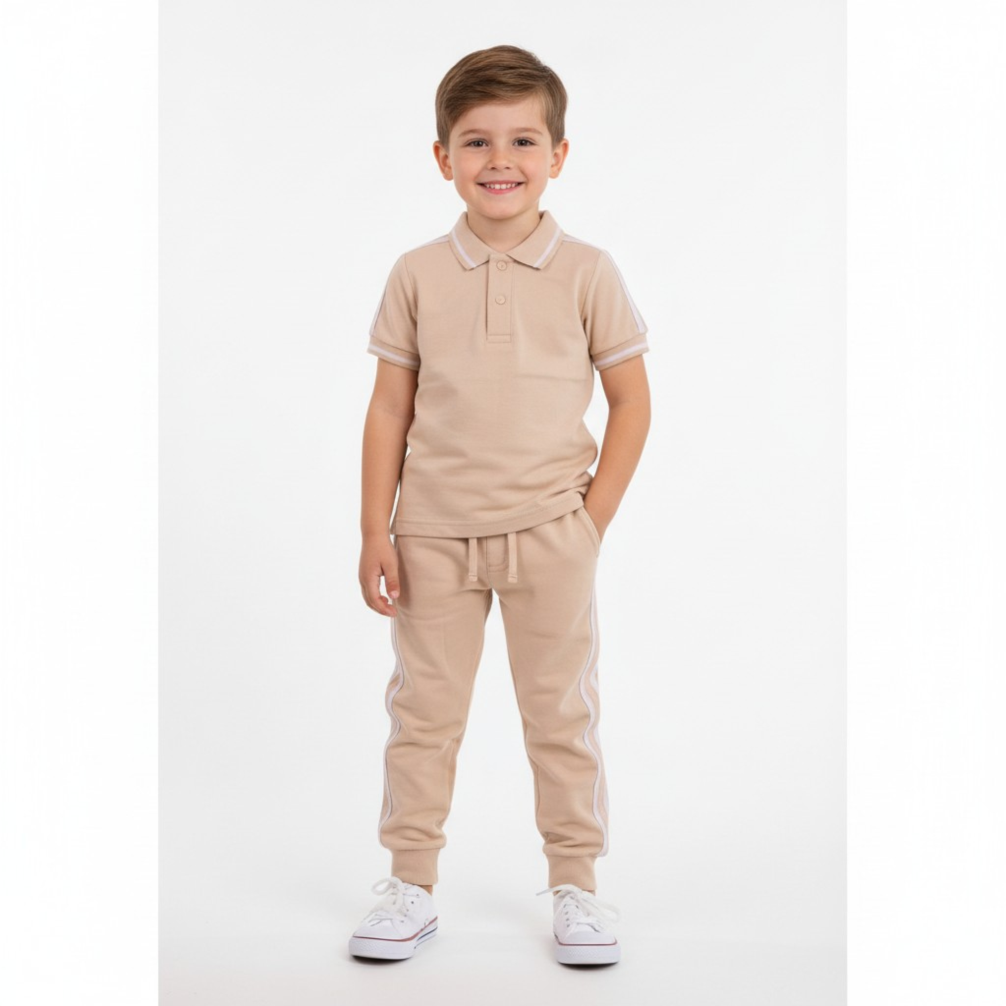 Mintini MB6995B * MB6995-B Striped Polo Set (3-5 years)