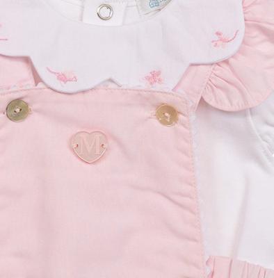 Mintini MB7031 * MB7031A Scallop Butterfly Frilly Dungaree Set (12-24 months)
