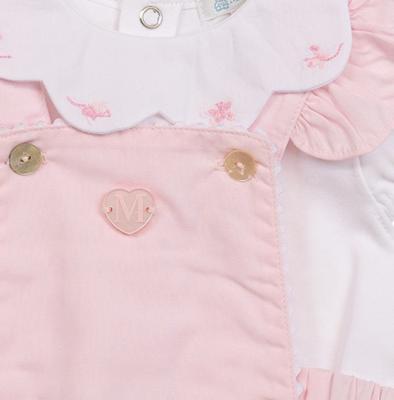 Mintini MB7031 * MB7031 Scallop Butterfly Frilly Dungaree Set (3-9 months)