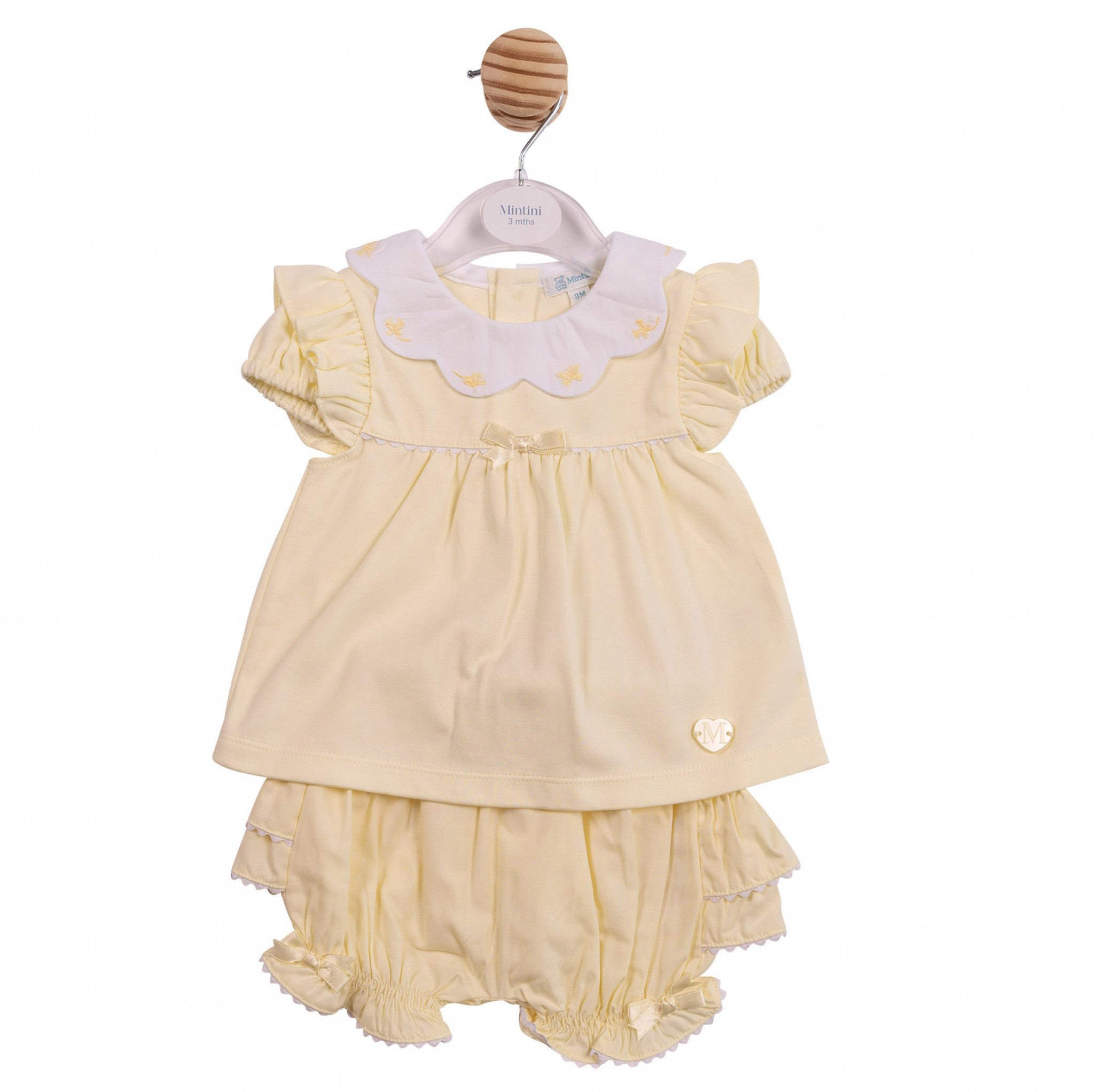 Mintini MB7038 * MB7038 Scallop Butterfly Frilly bloomer set(3-9 months)