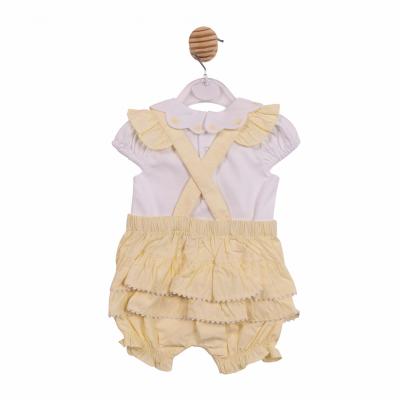Mintini MB7039 * MB7039A Scallop Butterfly Frilly Dungaree Set (12-24 months)