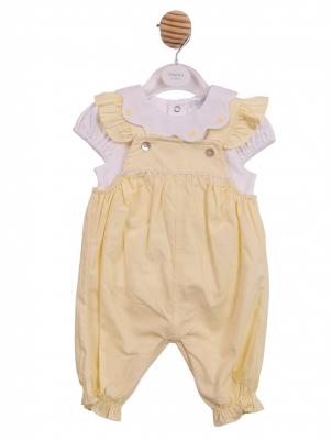 MB7040A  Scallop Butterfly Frilly Dungaree Set  (12-24 months)