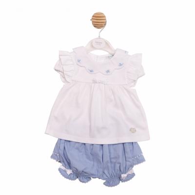 Mintini MB7046A * MB7046-A Scallop Butterfly Frilly Bloomer Set (12-24 months)