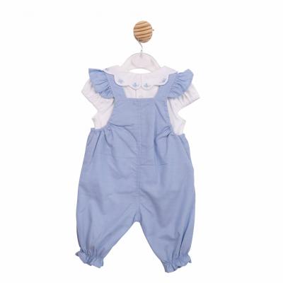 Mintini MB7048 * MB7048 Scallop Butterfly Frilly Dungaree Set (3-9 months)