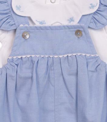 Mintini MB7048 * MB7048 Scallop Butterfly Frilly Dungaree Set (3-9 months)