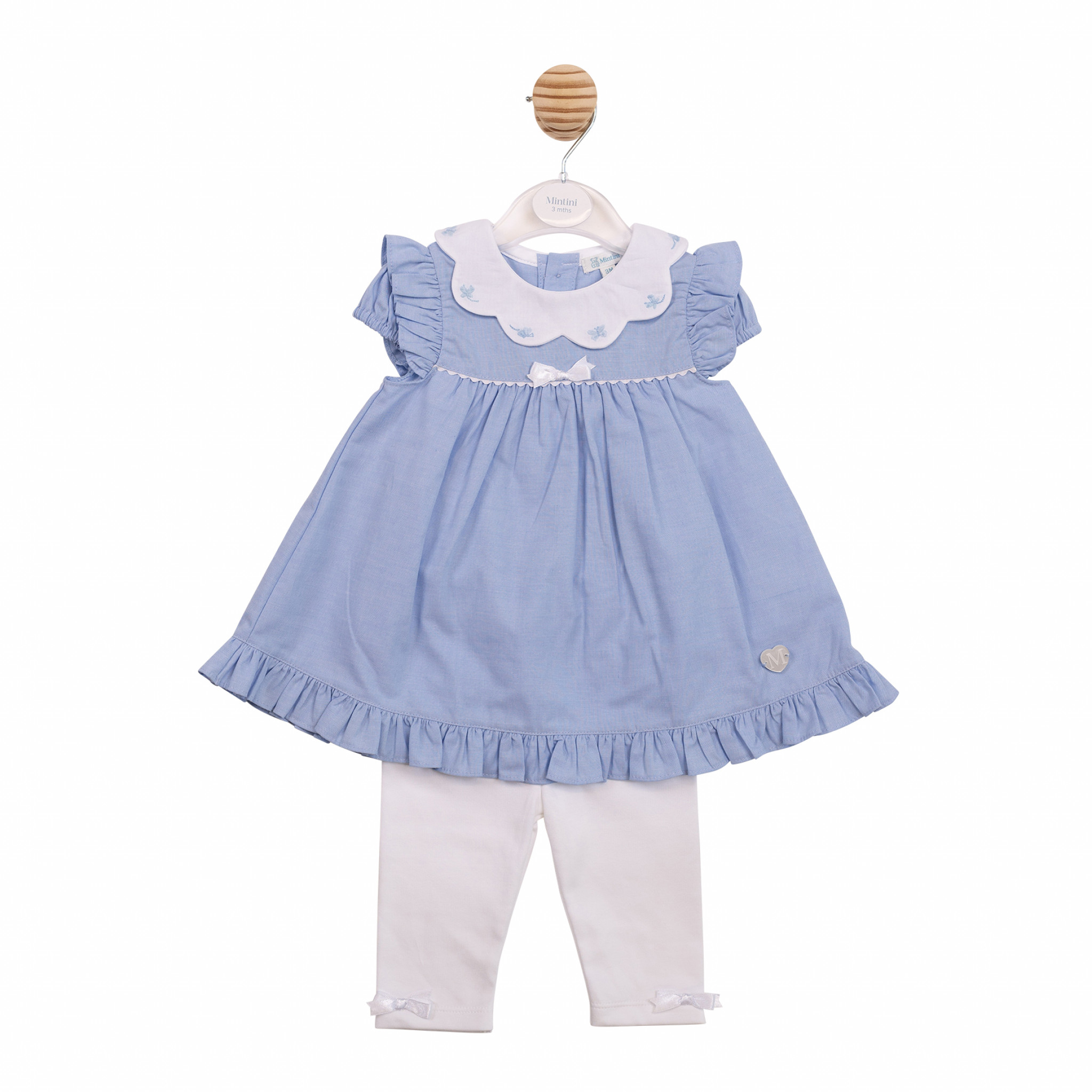 Mintini MB7049 * MB7049A Scallop Butterfly Dress & Legging Set (12-24 months)