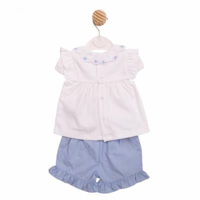 Mintini MB7041 * MB7050A Scallop Butterfly Top & Shorts Set (12-24 months)