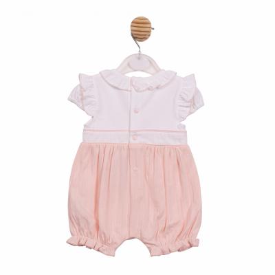 Mintini MB7053 * MB7053 Pointelle Bow Romper  (1-9 months)