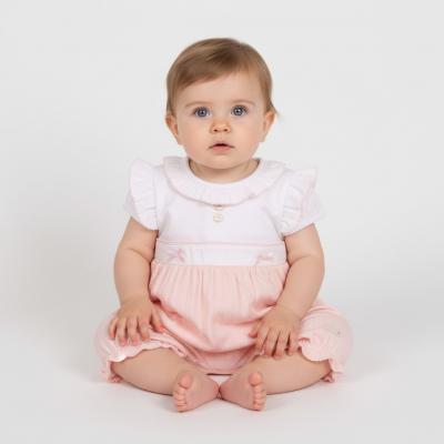 MB7053P  Pointelle Bow Romper  (1-9 months)