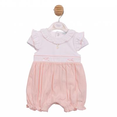 Mintini MB7053 * MB7053P Pointelle Bow Romper (1-9 months)