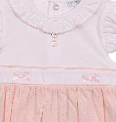Mintini MB7053 * MB7053 Pointelle Bow Romper  (1-9 months)