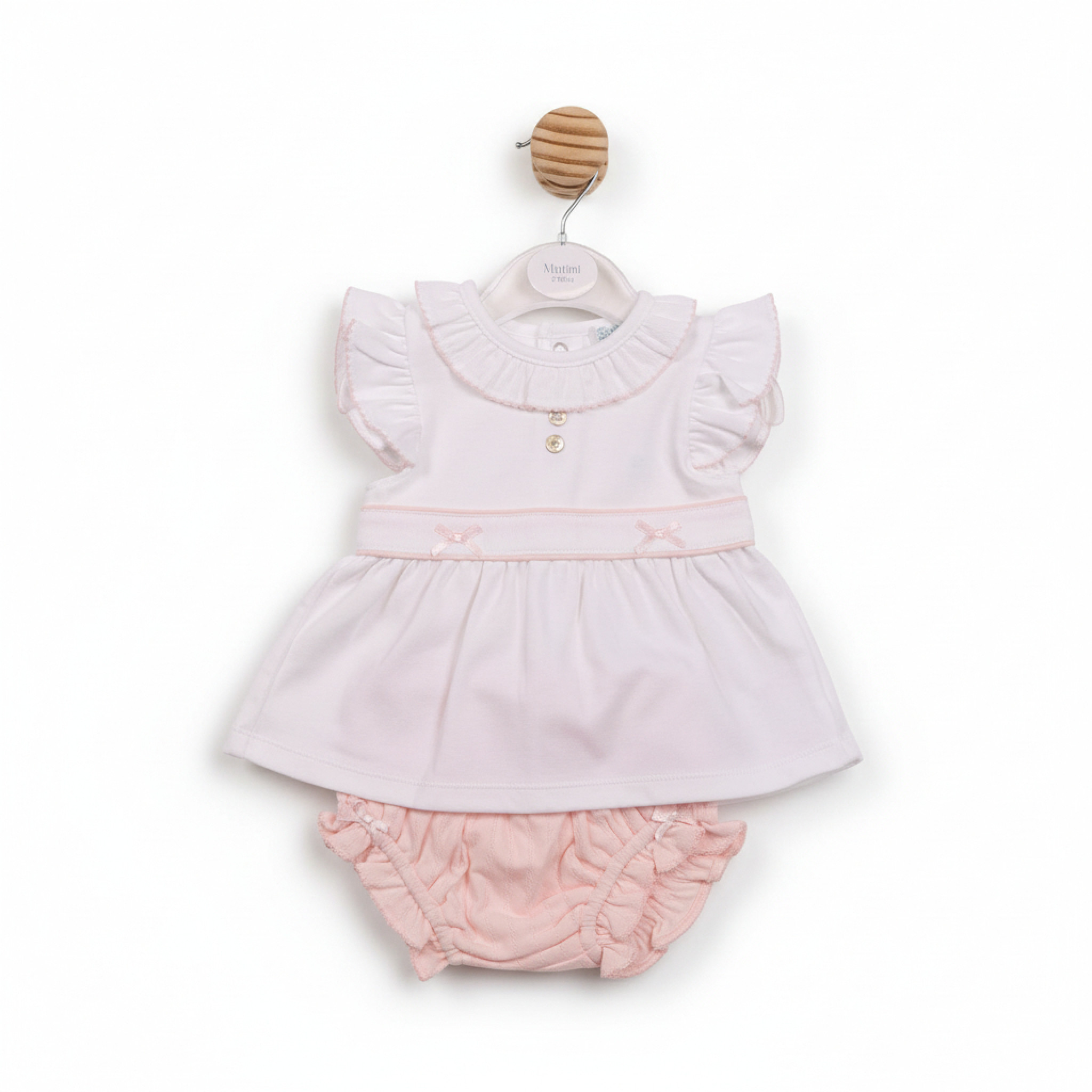 Mintini MB7053A * MB7054A Pointelle Bow Jam Pant Set(12-24 months)