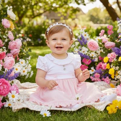 MB7056A  Pointelle Bow Dress (12-24 months)