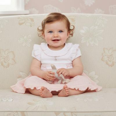 MB7056P  Pointelle Bow Dress (3-9 months)
