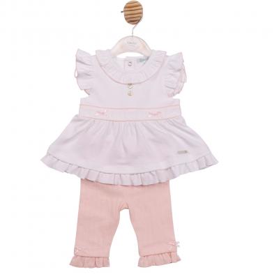MB7058A  Pointelle Bow Two Piece Set (12-24 months)