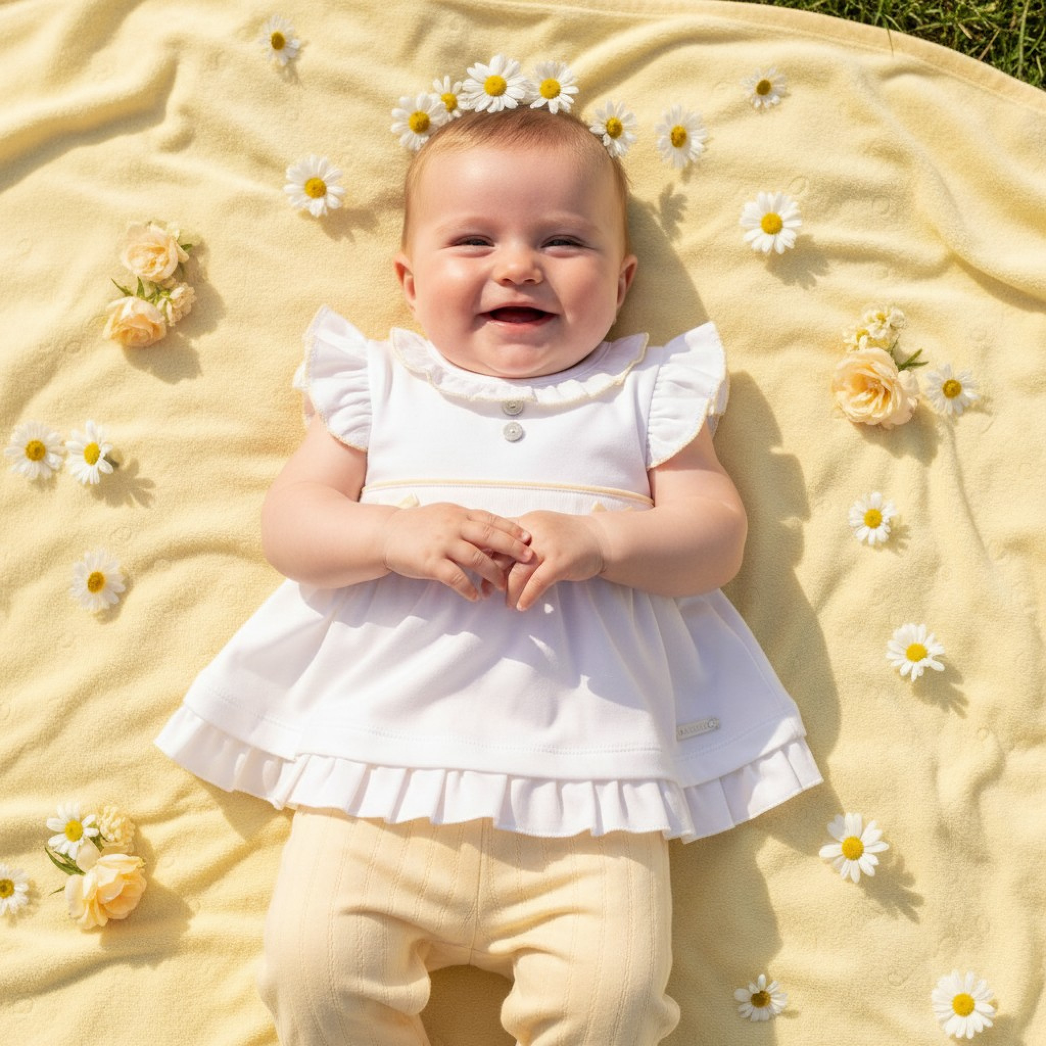 Mintini MB7065 * MB7065Y Pointelle Bow Two Piece Set(3-9 months)