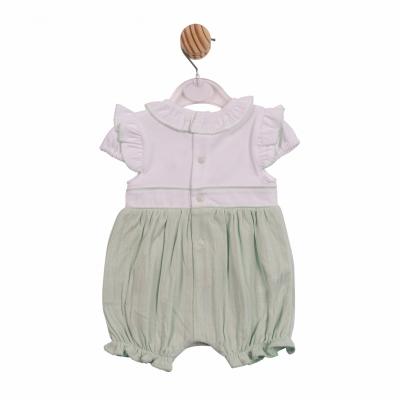Mintini MB7067 * MB7067G Pointelle Bow Romper  (1-9 months)