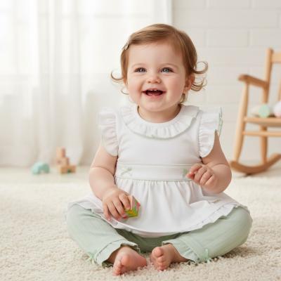 MB7072B  Pointelle Bow Two Piece Set (3-5 years)