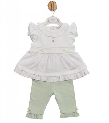 Mintini MB7072 * MB7072P Pointelle Bow Two Piece Set(3-9 months)