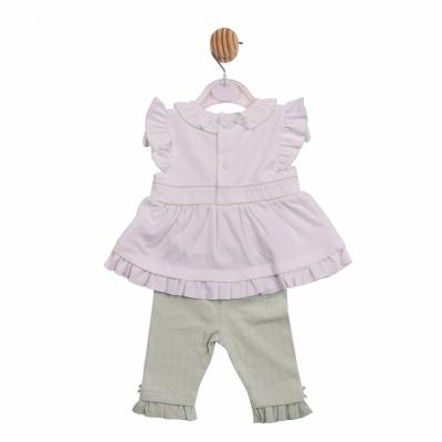Mintini MB7072 * MB7072 Pointelle Bow Two Piece Set(3-9 months)