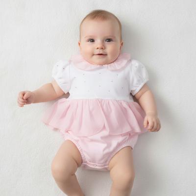 MB7091P  Diamante and Frill Romper   (1-9 months)