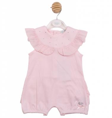 MB7092  Diamante and Frilled rear Romper   (3-12 months)