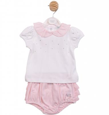 MB7093A  Diamante and Frilled rear bloomer set (12-24 months)