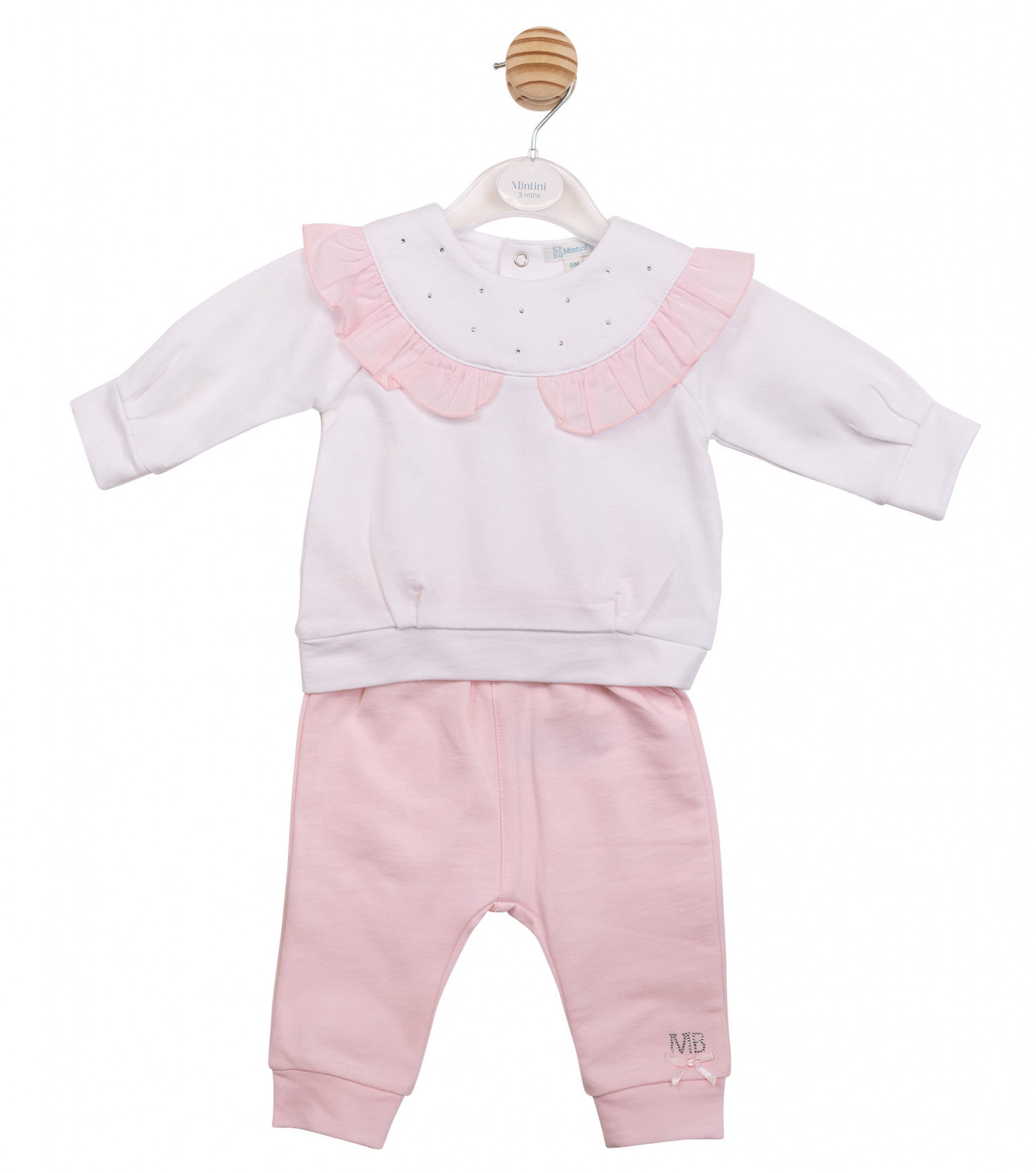 Mintini MB7098 * MB7098B Diamante and Frilled Trouser Set (3-5 years)