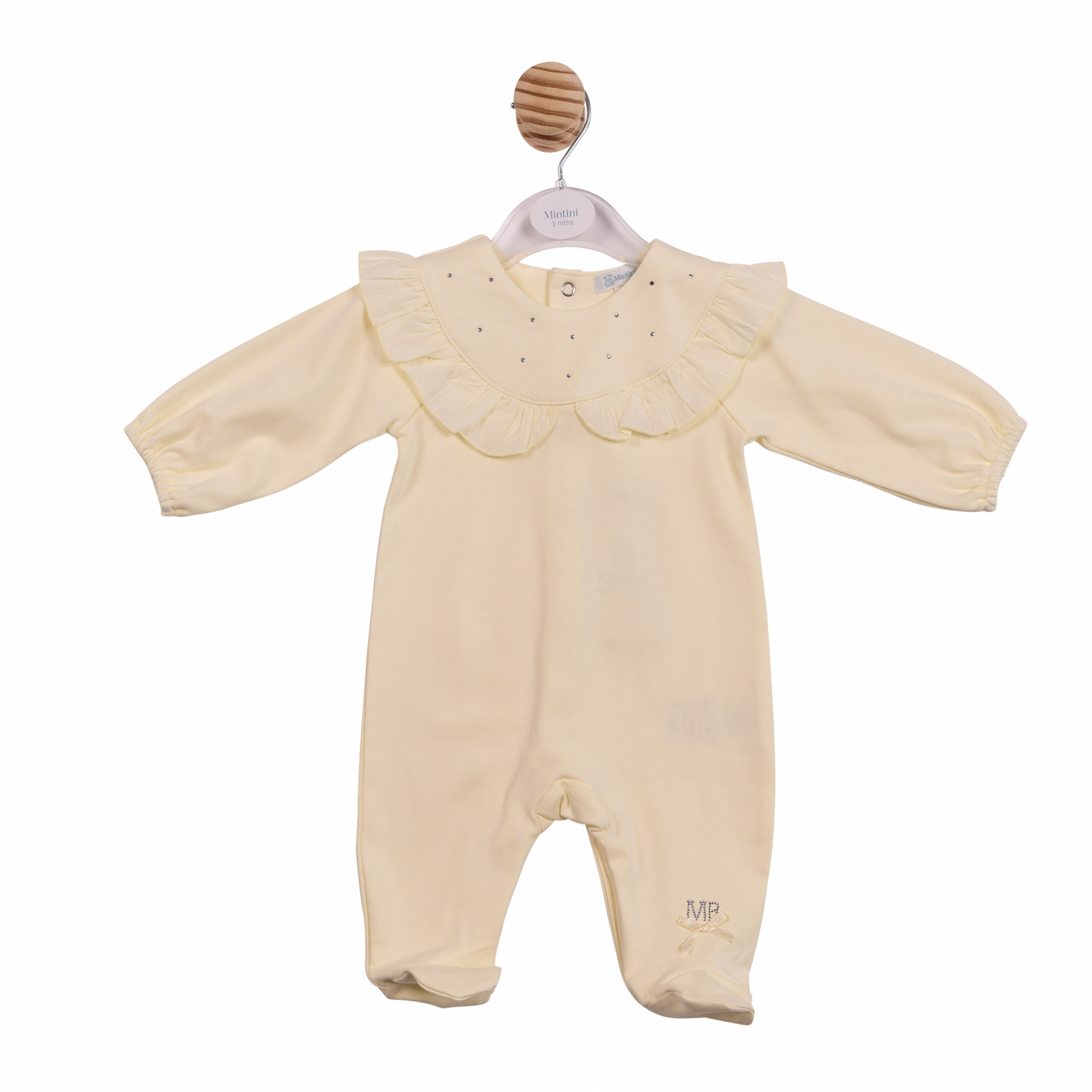 Mintini MB7103 * MB7103 Diamante and Frill All In One (1-6 months)