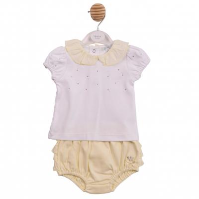MB7106A  Diamante and Frilled rear bloomer set (12-24 months)