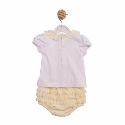 Mintini MB7106 * MB7106 Diamante and Frilled rear bloomer set(3-9 months)