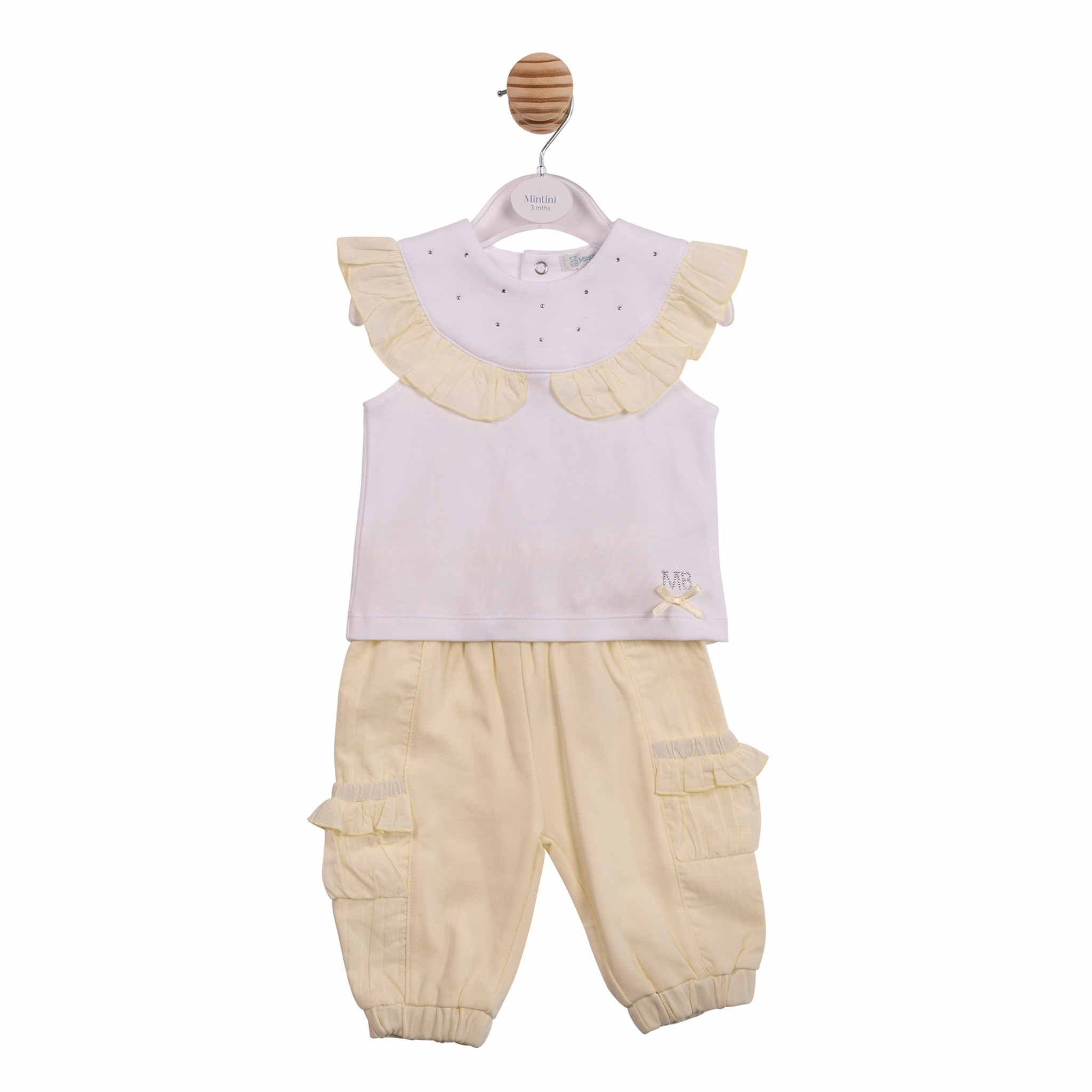 Mintini MB7097 * MB7110A Diamante and Frilled Trouser Set (12-24 months)