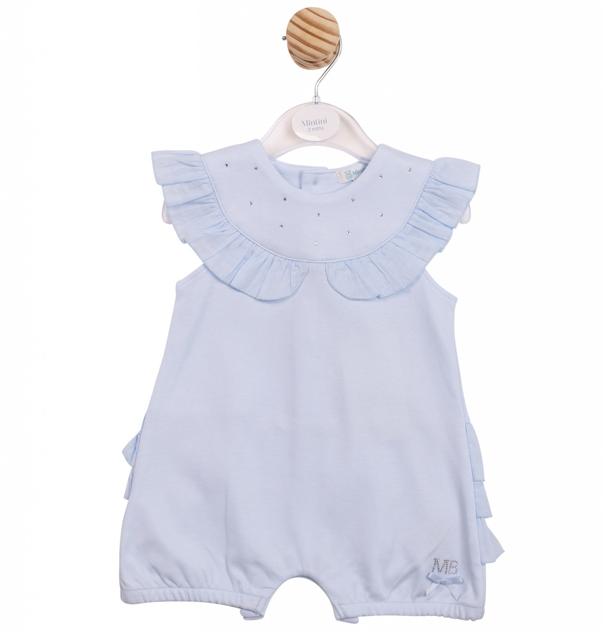 Mintini MB7118 * MB7118 Diamante and Frilled Romper (3-12 months)