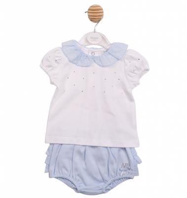 Mintini MB7119A * MB7119-A Diamante and Frilled Rear Bloomer Set (12-24 months)